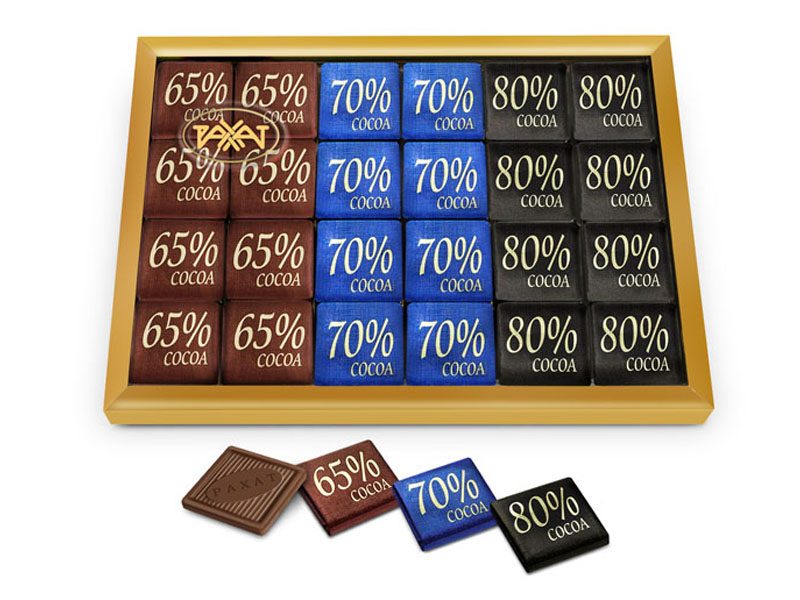 Набор шоколада «Rakhat» 65%, 70%, 80% сосоа